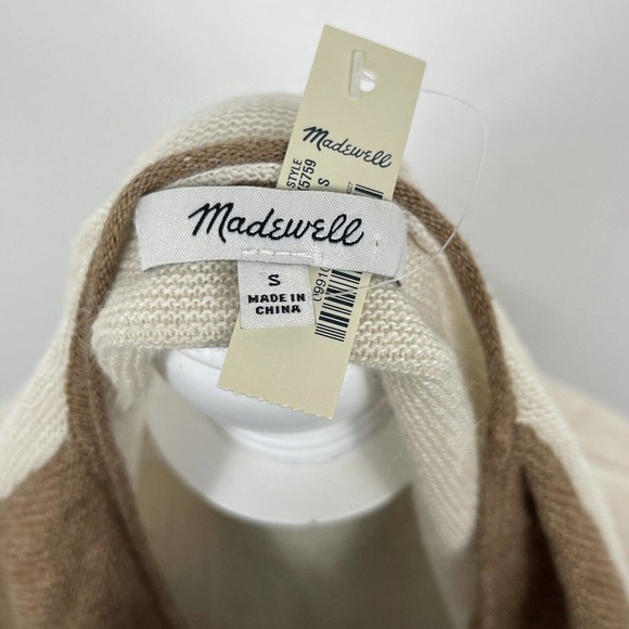Madewell Kimball Pullover Sweater Knit Merino Wool Alpaca Womens Size S Tan NWT - Picture 10 of 12